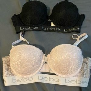 bebe intimates 34B Women’s Push-Up Bras Pink & Black